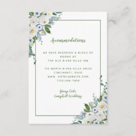 宿泊施設詳細エレガントウォーターカラーグリーン エンクロージャーカード