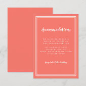 宿泊施設 シンプル リビング コーラル 詳細 ウェディング エンクロージャーカード (正面/裏面)