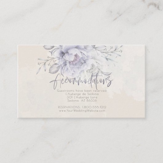 宿泊施設 ラスティック リラックとアラバスター ピオニー エンクロージャーカード (正面)