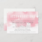 宿泊用カードスタイリッシュ水彩赤面ピンク エンクロージャーカード (正面/裏面)