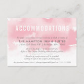 宿泊用カードスタイリッシュ水彩赤面ピンク エンクロージャーカード (正面)