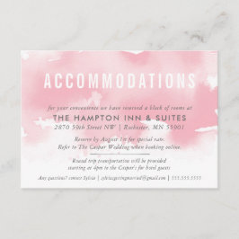 宿泊用カードスタイリッシュ水彩赤面ピンク エンクロージャーカード