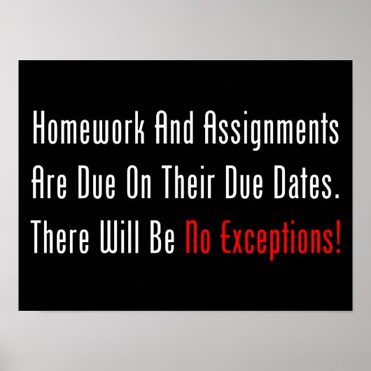 宿題と課題は期限が来ている（暗い） ポスター (正面)