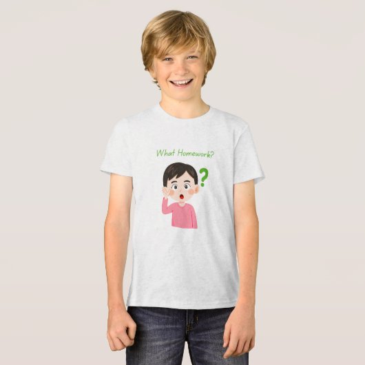 宿題なんかあるわけないでしょ少年 トライブレンドTシャツ (正面全面)