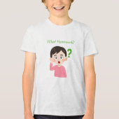宿題なんかあるわけないでしょ少年 トライブレンドTシャツ (正面)