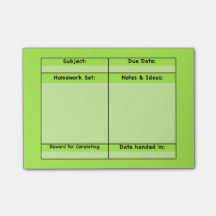 宿題のプロジェクトのポスト・イット