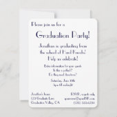 宿題を出す卒業式パーティーを開くエスブールン 招待状 (裏面)