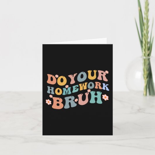 宿題を行うBruhおもしろい中学校 カード (正面)