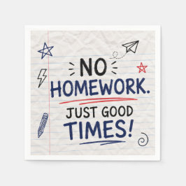 宿題ナシで楽しい時間 Adult Back to School スタンダードカクテルナプキン