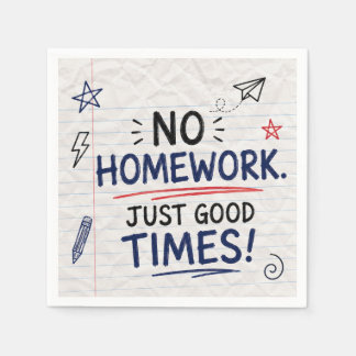 宿題ナシで楽しい時間 Adult Back to School スタンダードカクテルナプキン