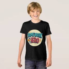 宿題ヒーロー：おもしろいインスパイアと学校に戻る子供 トライブレンドＴシャツ