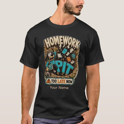 宿題ピット 楽しい学生 パーソナライズTシャツ Tシャツ (正面)