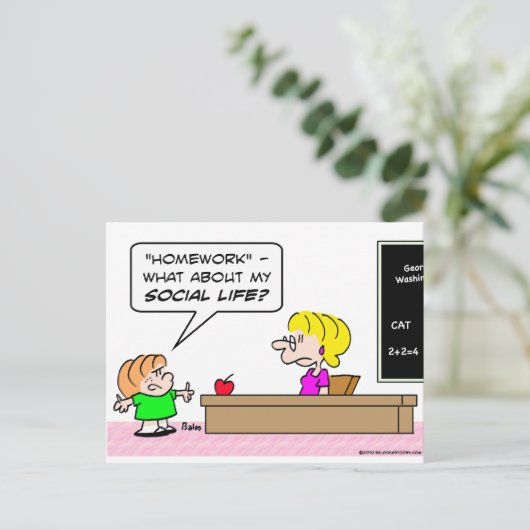 宿題先生学校の社会生活 ポストカード (スタンド正面)