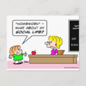 宿題先生学校の社会生活 ポストカード (正面)