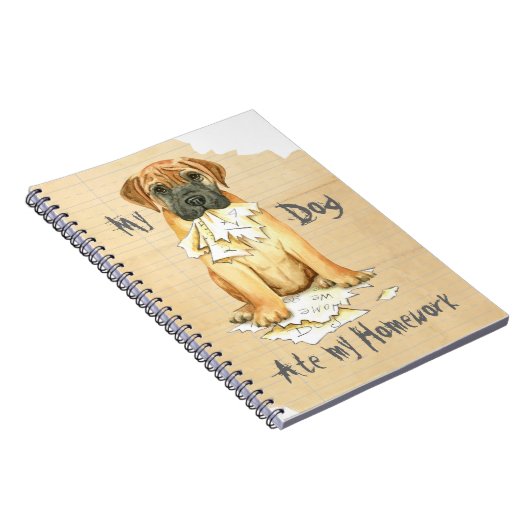 宿題食べのブルマスチフ ノートブック (右側)