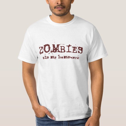 宿題食べをゾンビで見る(ライト) Tシャツ (正面)
