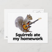 宿題食べをリス ポストカード (正面/裏面)