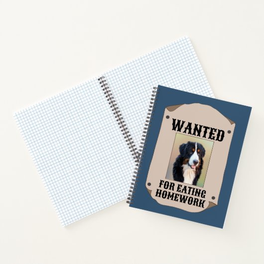 宿題食べ物の犬の写カスタム真を望む ノートブック (内部)