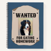 宿題食べ物の犬の写カスタム真を望む ノートブック (正面)