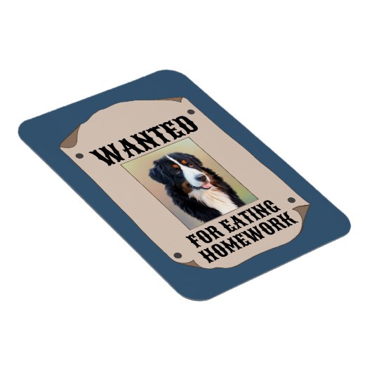 宿題食べ物の犬の写カスタム真を望む マグネット (右側)