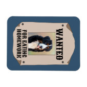 宿題食べ物の犬の写カスタム真を望む マグネット (横)