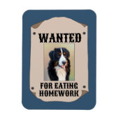 宿題食べ物の犬の写カスタム真を望む マグネット (縦)