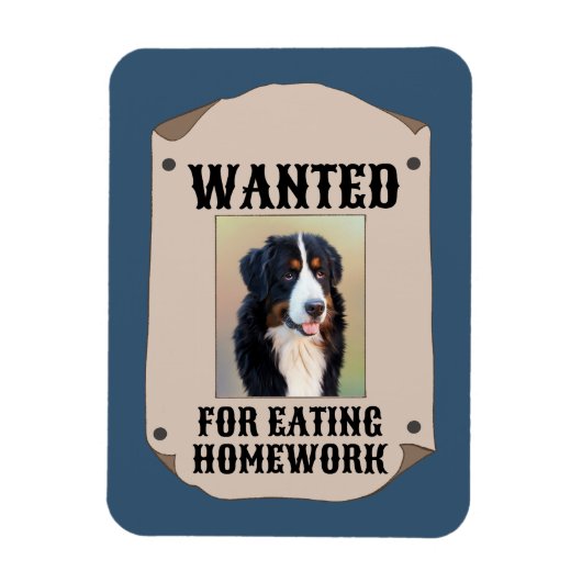宿題食べ物の犬の写カスタム真を望む マグネット (縦)