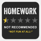 宿題 – お勧めなし:おもしろい皮肉な学校 スクエアシール (正面)