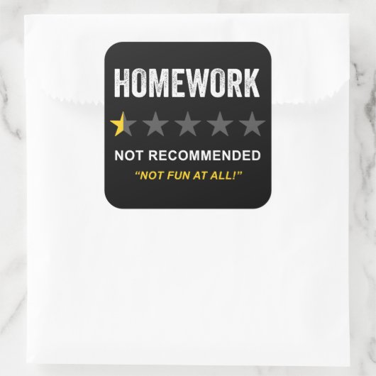宿題 – お勧めなし:おもしろい皮肉な学校 スクエアシール (バッグ)