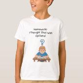 宿題？少年と一緒ならオプションだと思ってた Tシャツ (正面)