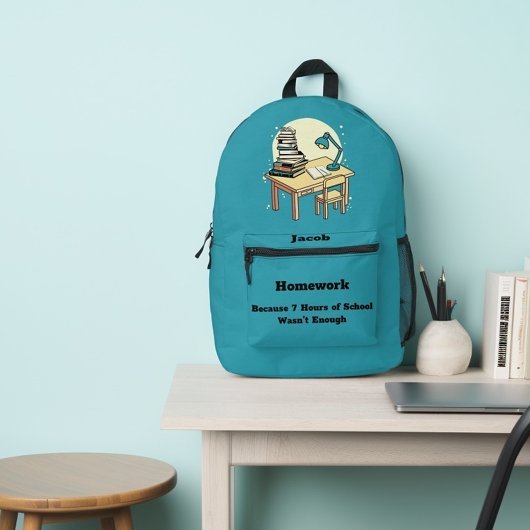 宿題： 7時間の学校では十分ではなかったからだ プリントバックパック