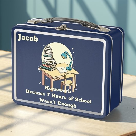 宿題： 7時間の学校では十分ではなかったからだ メタルランチボックス