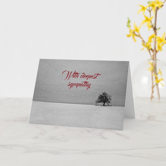 寂しい木 -とても深い悔やみや弔慰 カード (黄色い花)