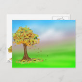 寂しい秋の木 ポストカード (正面/裏面)