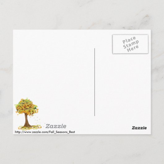 寂しい秋の木 ポストカード (裏面)