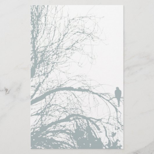 寂しい鳩、水 便箋 (正面)