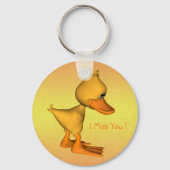 寂しく感じる黄色いアニメのヒヨコ キーホルダー (正面)