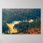 寂し転がい秋の野原に霧がかかっている ポスター (正面)