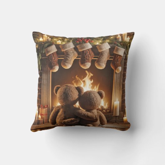 寄り添うクリスマステディベア クッション (裏面)