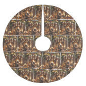 寄り添うクリスマステディベア ブラッシュドポリエステルツリースカート (正面)