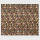 寄り添うクリスマステディベア ラッピングペーパー (フラット)