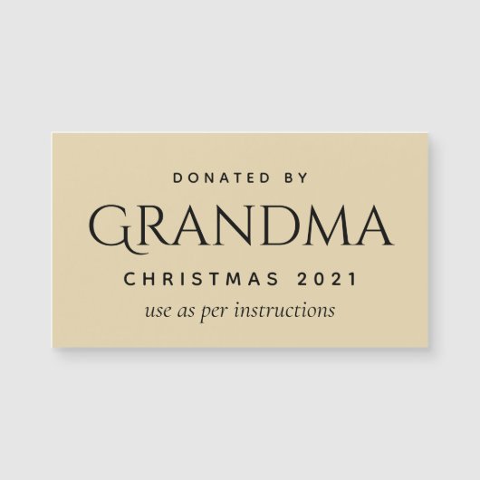 寄付されたギフトプラーク – マグネット (正面)