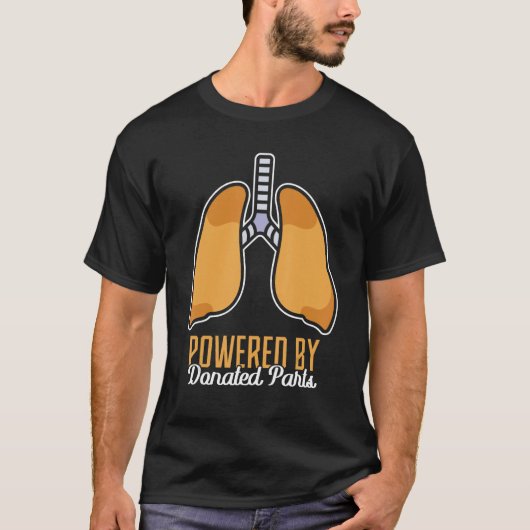 寄付されたパーツで駆動。肺移植 Tシャツ (正面)