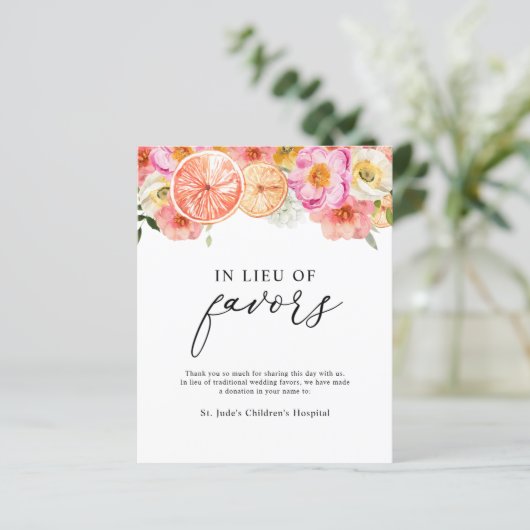 寄付のサインに代わるピンクの柑橘花 (スタンド正面)