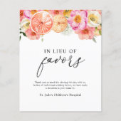 寄付のサインに代わるピンクの柑橘花 (正面)