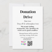 寄付ドライブ追加アドレス日付ビジネス名のロゴ シーズンカード (正面)