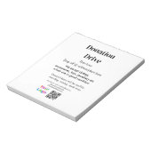 寄付ドライブ追加アドレス日付ビジネス名のロゴ ノートパッド (回転)