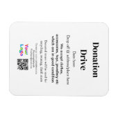 寄付ドライブ追加アドレス日付ビジネス名のロゴ マグネット (横)