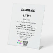 寄付ドライブ追加アドレス日付ビジネス名のロゴ 台座サイン (正面)