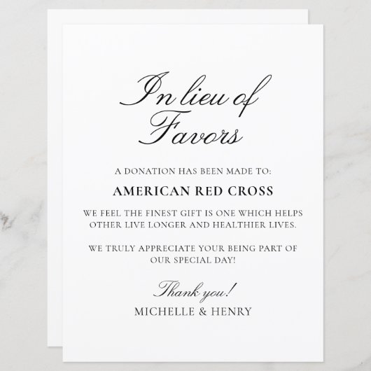 寄付表結婚示に代えて (正面/裏面)